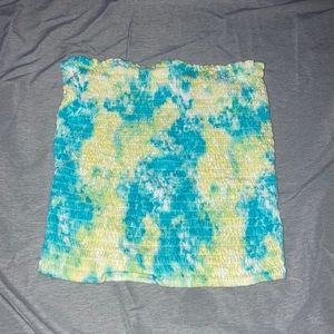 Blue and yellow strapless top💙💛